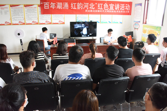 宣讲活动在文安县民安路社区新时代文明实践站举行。张泽仁摄