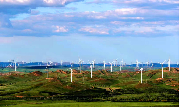 张家口充分发挥资源优势，发展“风”“光”产业（图为康保县的风能发电项目）。 韩建国摄
