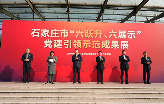 石家庄市“六跃升、六展示”党建引领示范成果展开幕现场。 孙庆摄