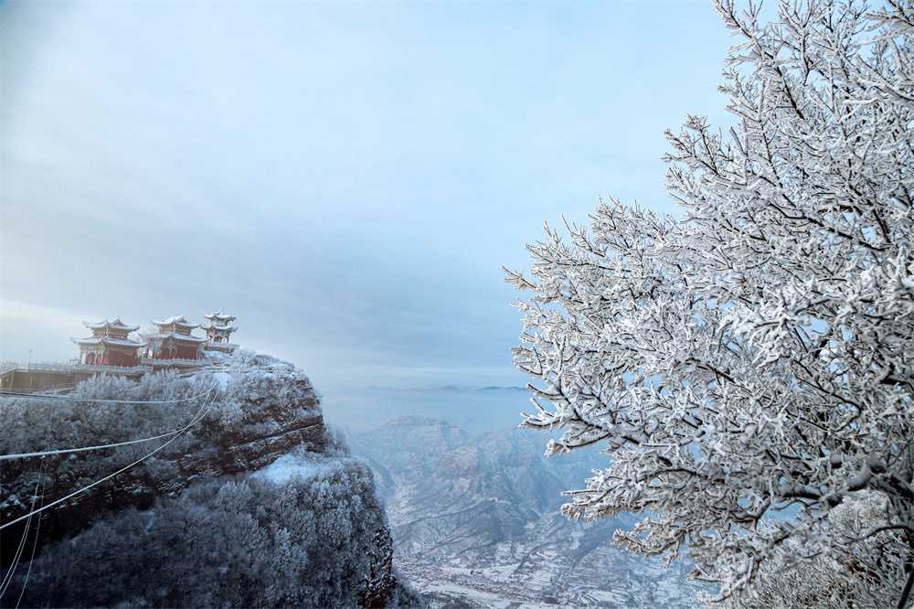 武安市長城生態旅游融合片區的霧凇雪景。 郭文朝攝