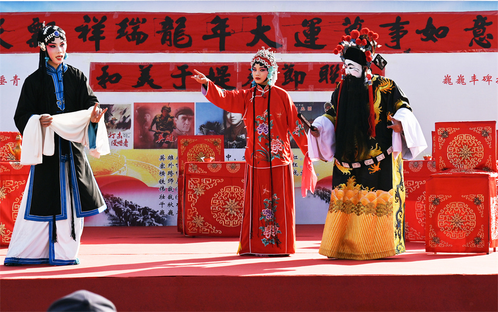 2月15日,高陽縣於堤村戲曲演出現場。李敏攝