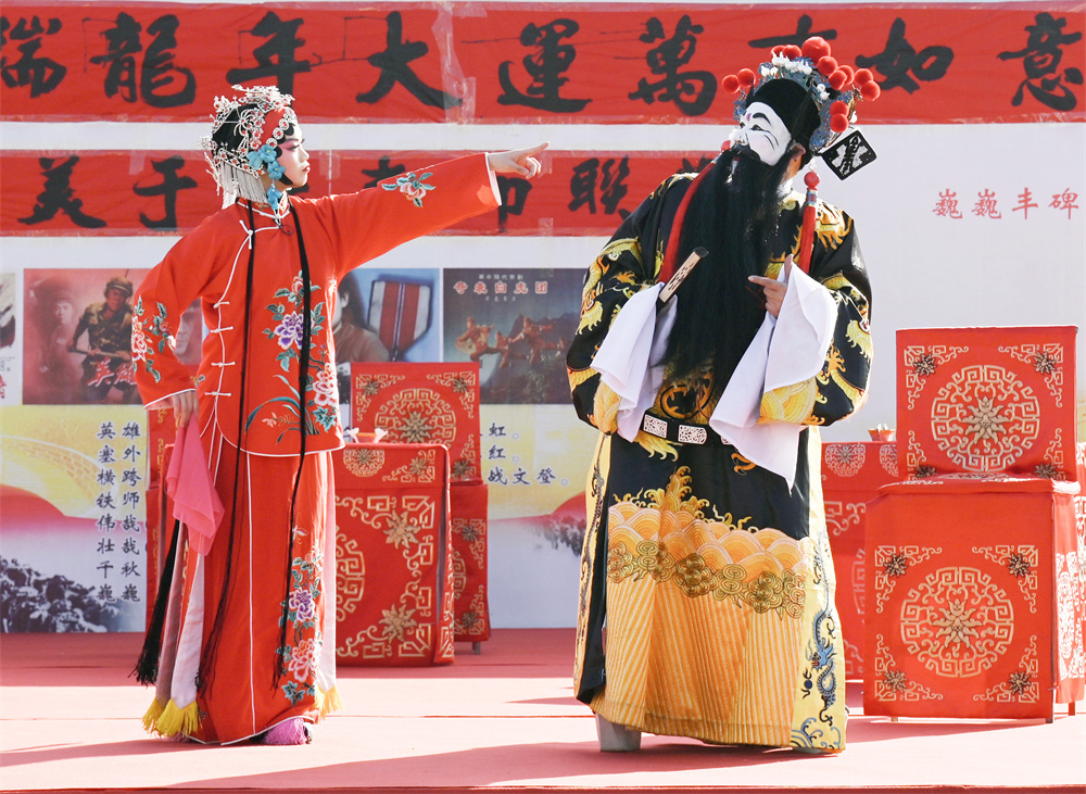 2月15日，高阳县于堤村戏曲演出现场。李敏摄