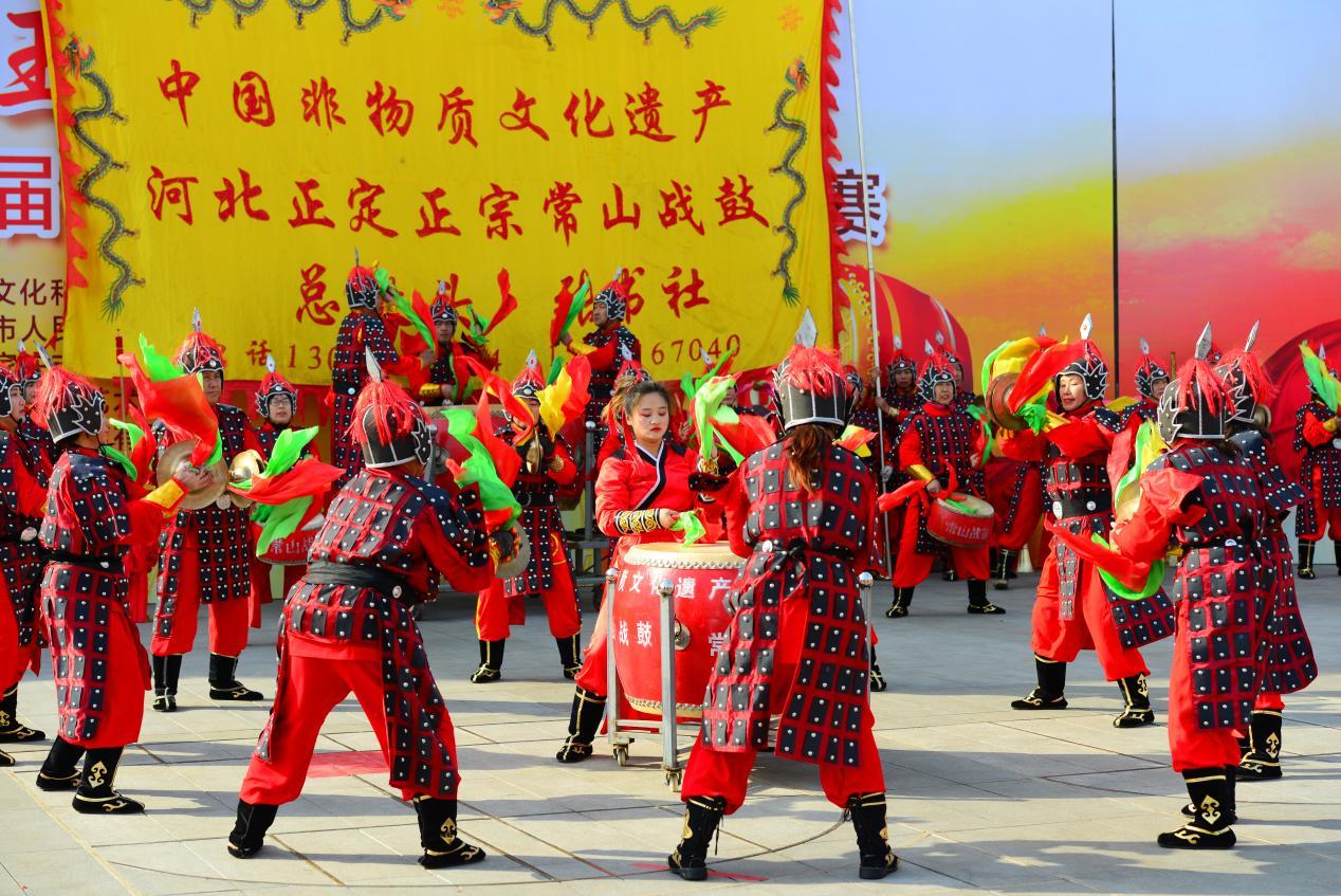 石家庄第十屆新春鼓王爭霸賽現場。石家庄市文化廣電和旅游局供圖