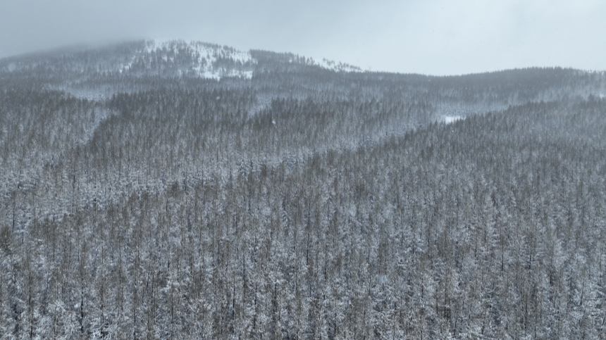 张北县雪景（无人机拍摄）。张北县委宣传部供图