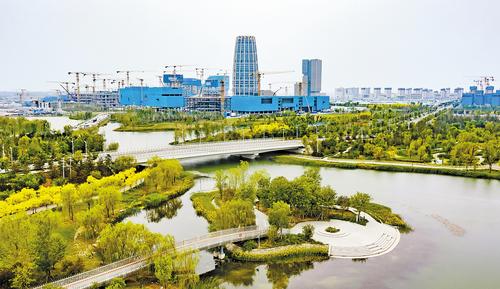 5月8日航拍的雄安新區啟動區一角。 本報記者劉光昱攝