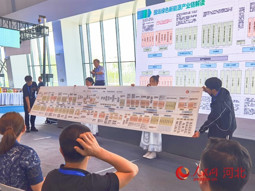 北京亦庄工業研究院負責人發布圍場清潔能源產業鏈圖譜。人民網 朱延生攝