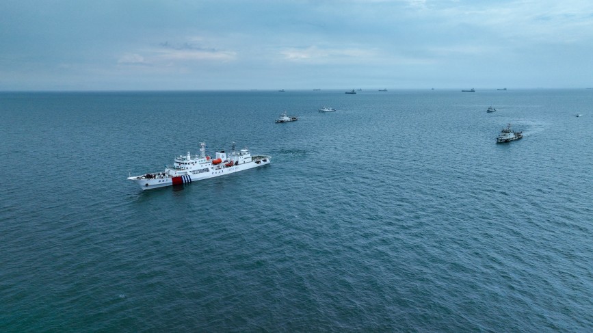 “海安2025”渤海海域联合巡航执法行动现场。闫如岳摄