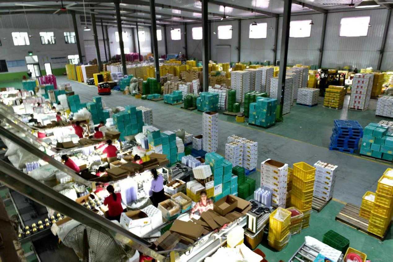泊头东方果品有限公司繁忙的加工车间。田志锋摄