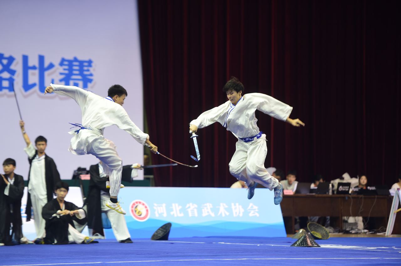 武术健儿在开幕式上进行武术展演。傅新春摄