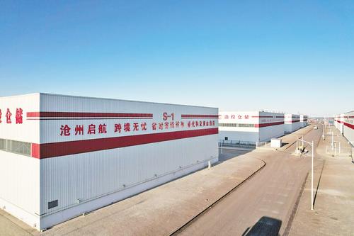 2025年11月27日航拍的北方（沧州）跨境电商物流基地核心区。 沈振博摄