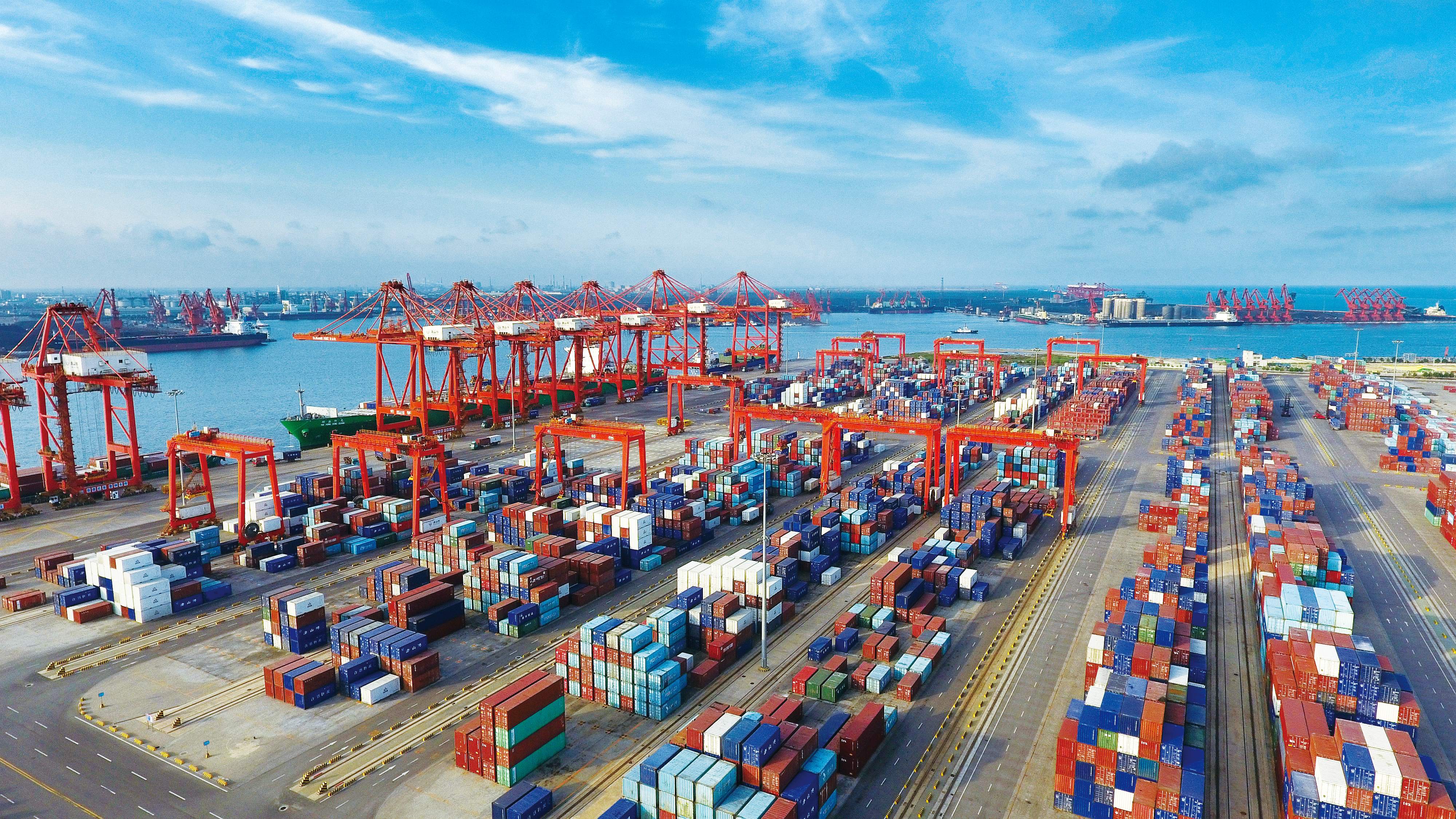 河北港口集团京唐港区集装箱货场。河北港口集团供图