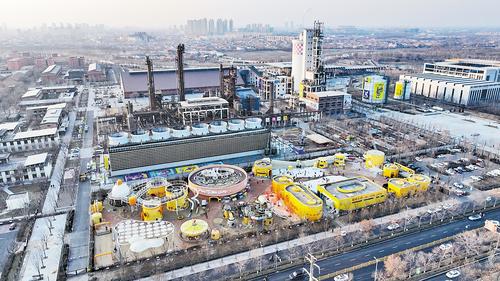 1月31日,无人机航拍下的沧州大化工业遗存文化区。 本报记者 张 昊摄
