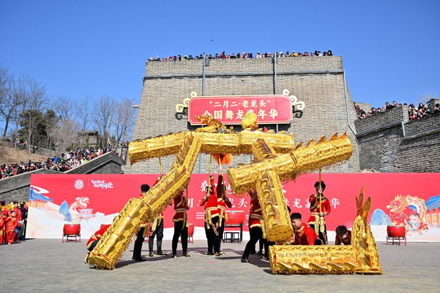 2026“二月二·老龙头”全国舞龙嘉年华活动现场。河北省文化和旅游厅供图