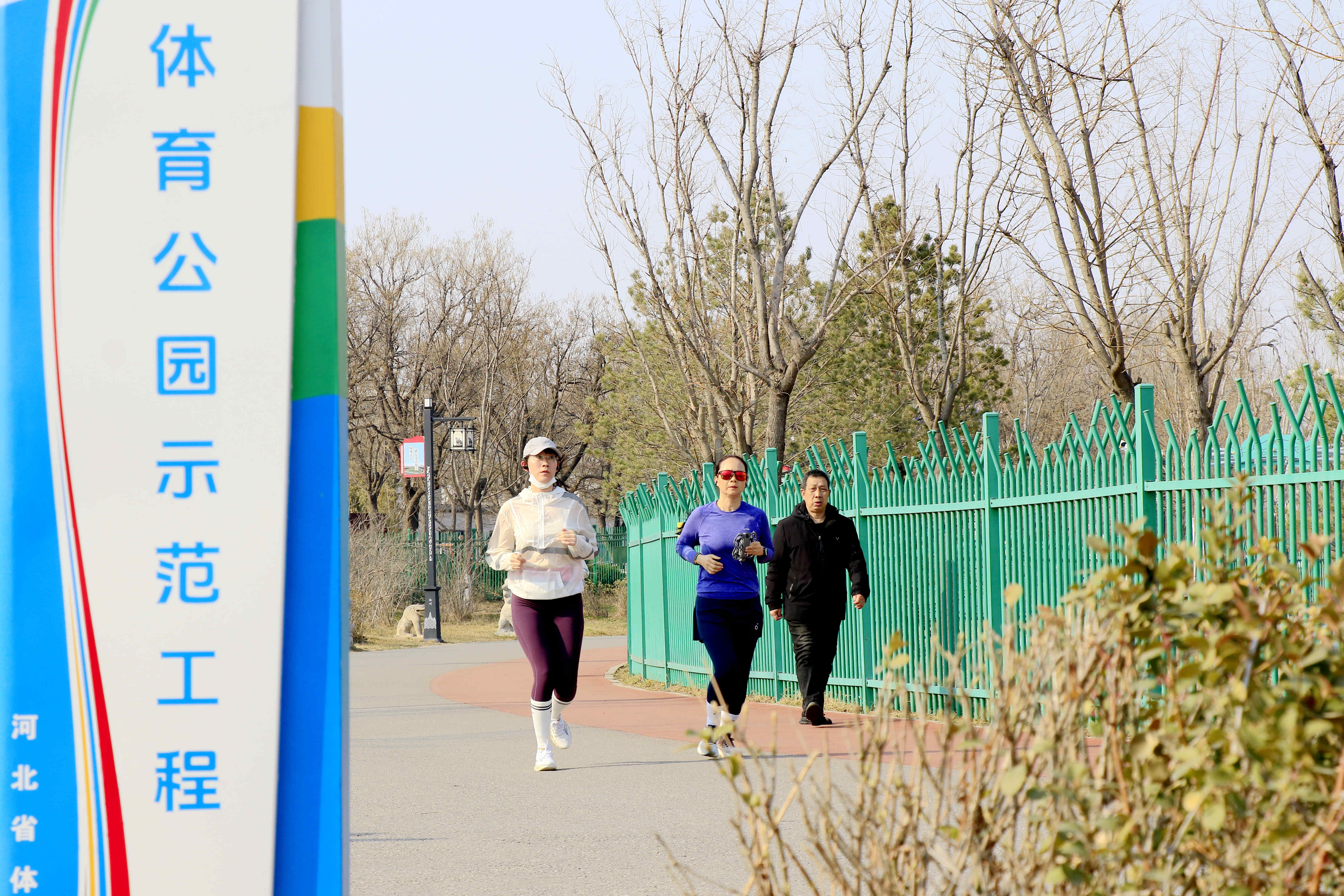 春风拂面,公园里随处可见市民运动的身影。 王杰摄
