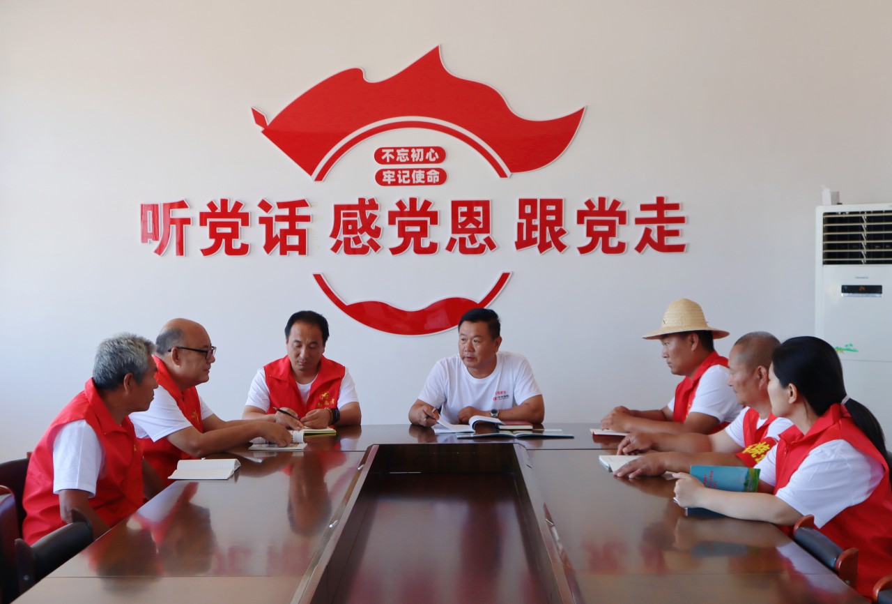 隆尧县牛家桥乡梅庄村村委会组织红色网格员定期培训。和丽娟摄