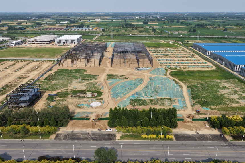 轮晟高档航空子午轮胎项目建设现场。威县县委宣传部供图