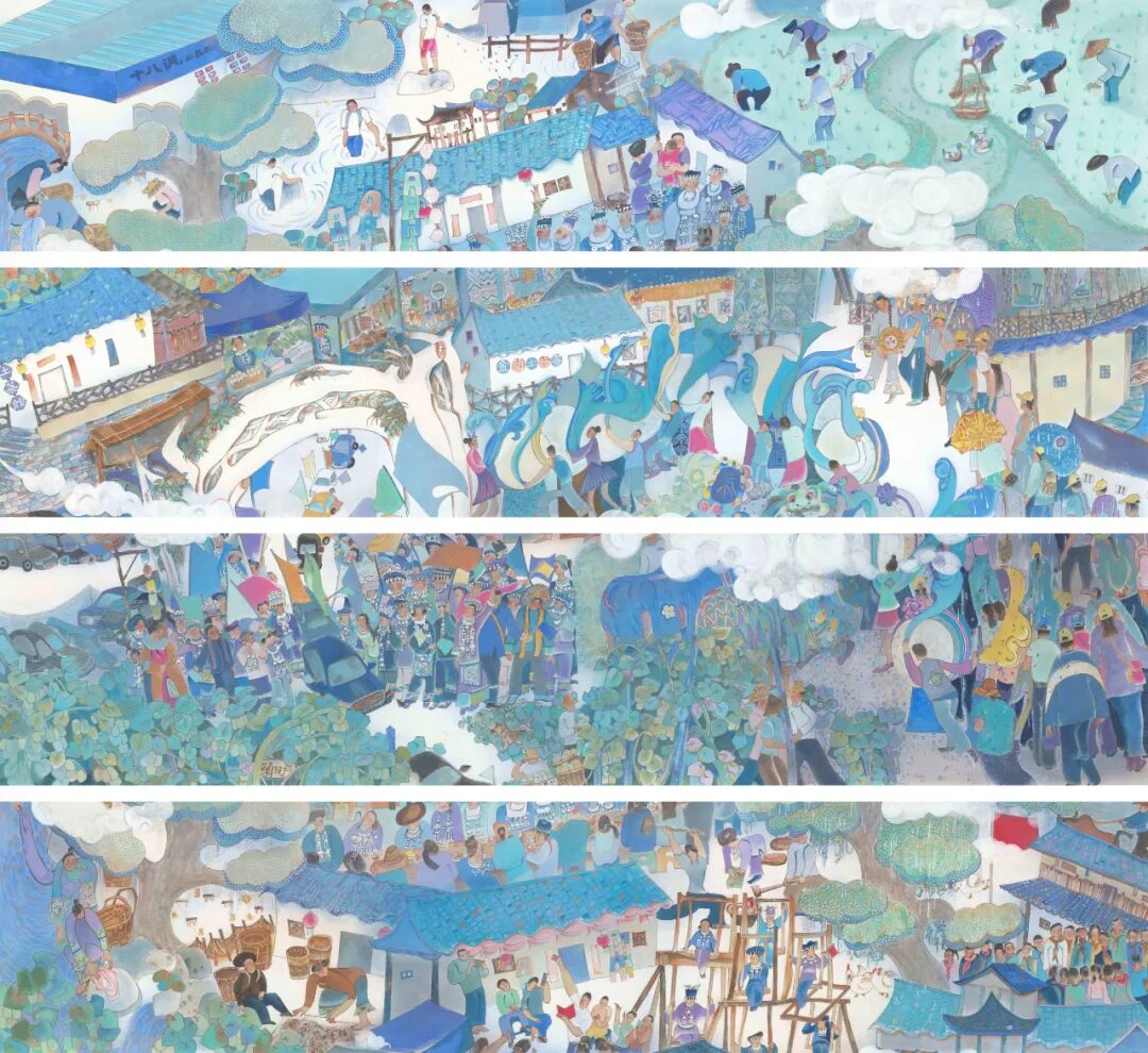 洪方舟《春风尽染十八洞》中国画 &nbsp;180cm×200cm