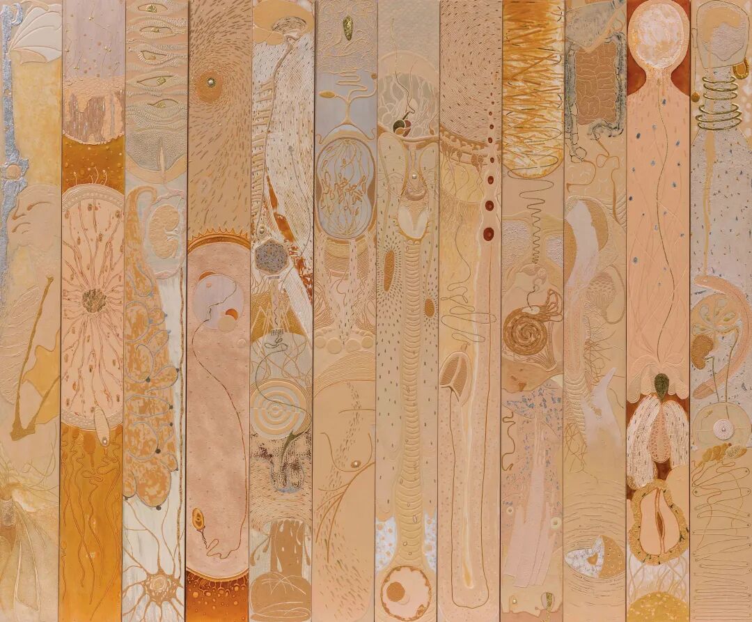 马境泽《身体宫殿·游逸》漆画 &nbsp;150cm×180cm