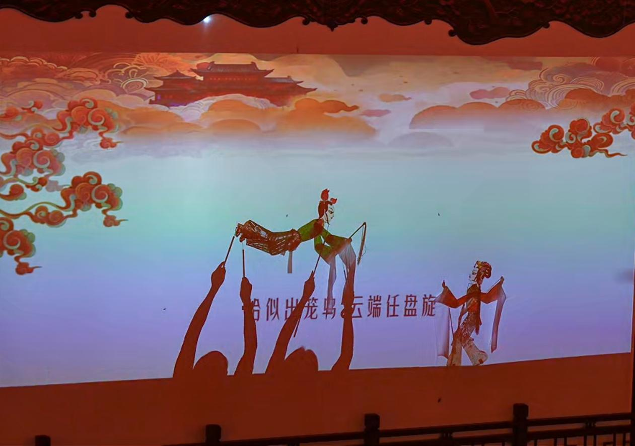 河头老街皮影演出现场。陈军摄